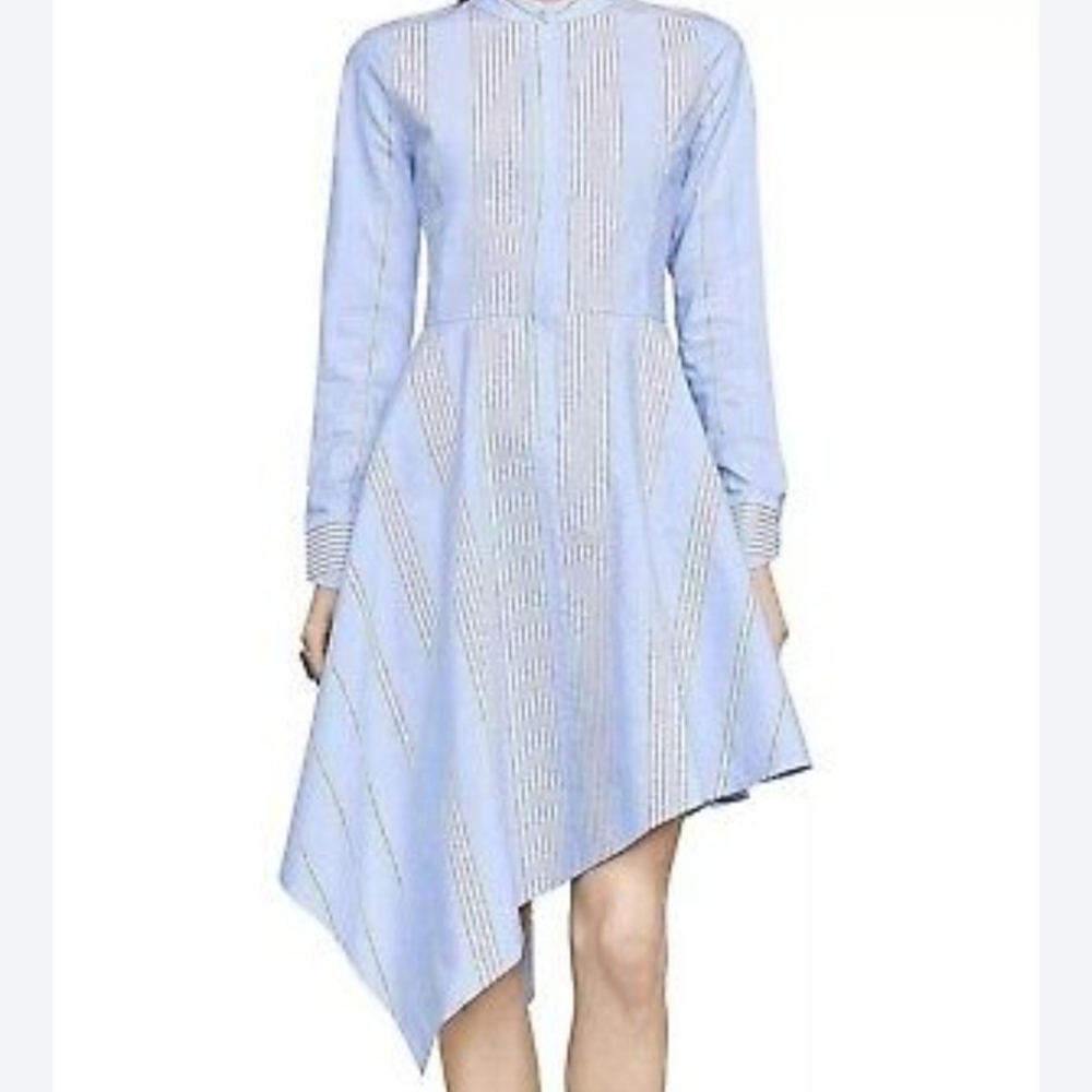 Blue Striped Asymmetrical Dress Rayann Bcbg